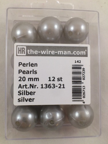 Perles d'argent 20 mm. 12 p.